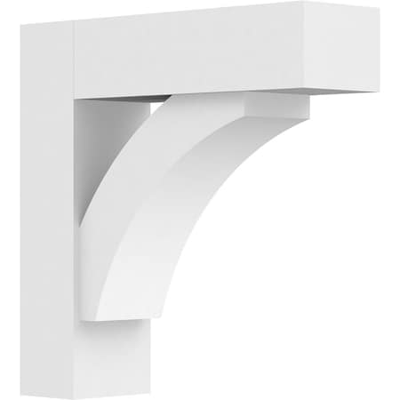 Ekena Millwork Standard Thorton Architectural Grade PVC Bracket with Block Ends, 3"W x 12"D x 12"H BKTP03X12X12THR05